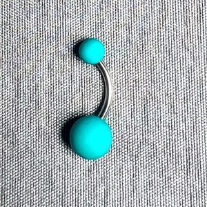 Teal Matte 14G Belly Button Ring